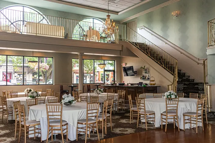 Botto’s Italian Line — Banquet Room with staircase