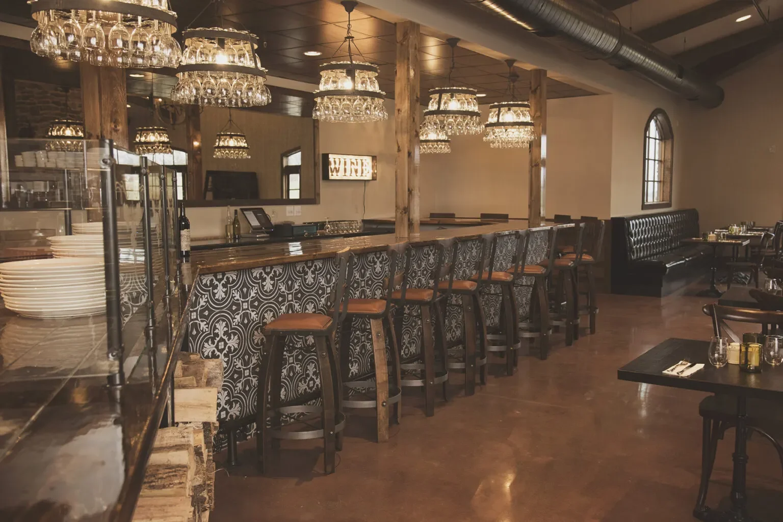 Folino Estate Vineyard & Winery — winery lounge interior