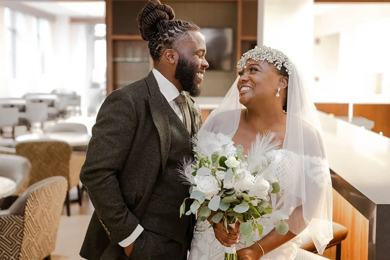 Riverfront Events — couple inside the reception space