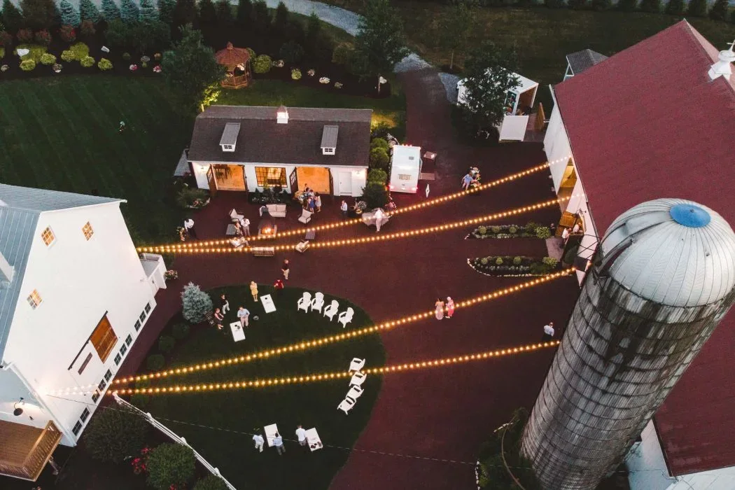 Stoltzfus Homestead & Gardens — homestead and barns from above