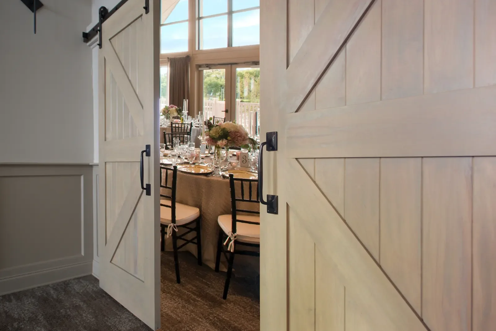 The Camden County Boathouse — reception room through a doorway