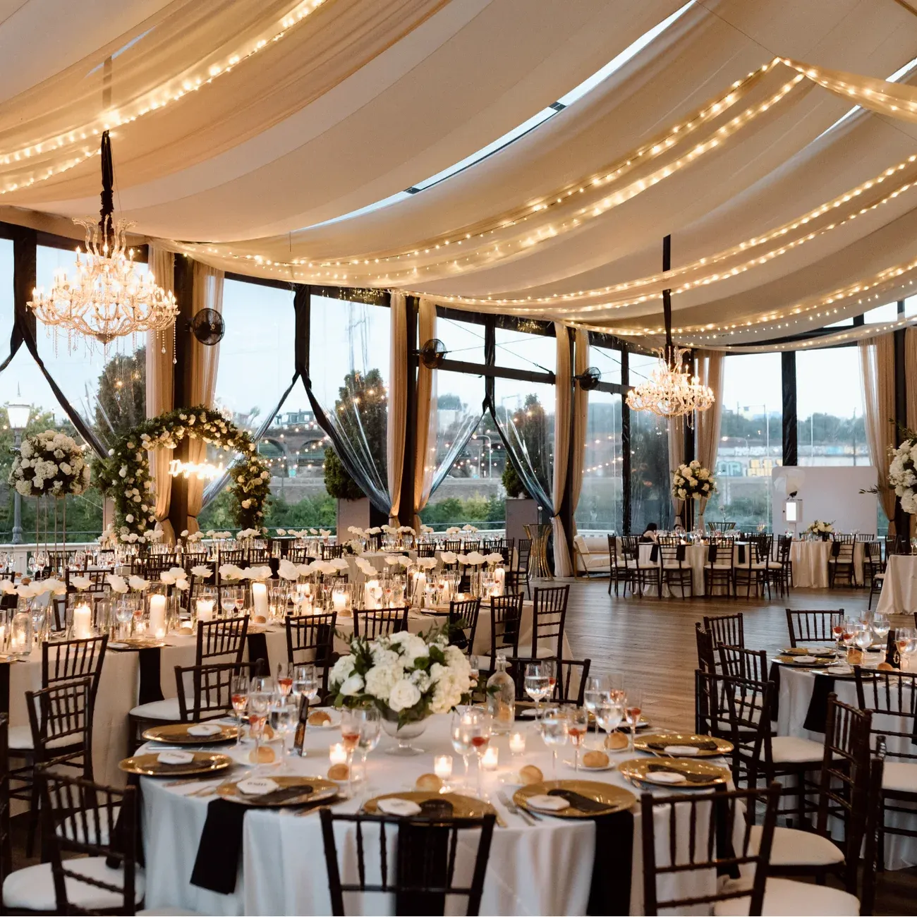 Fairmount Water Works — tented reception space